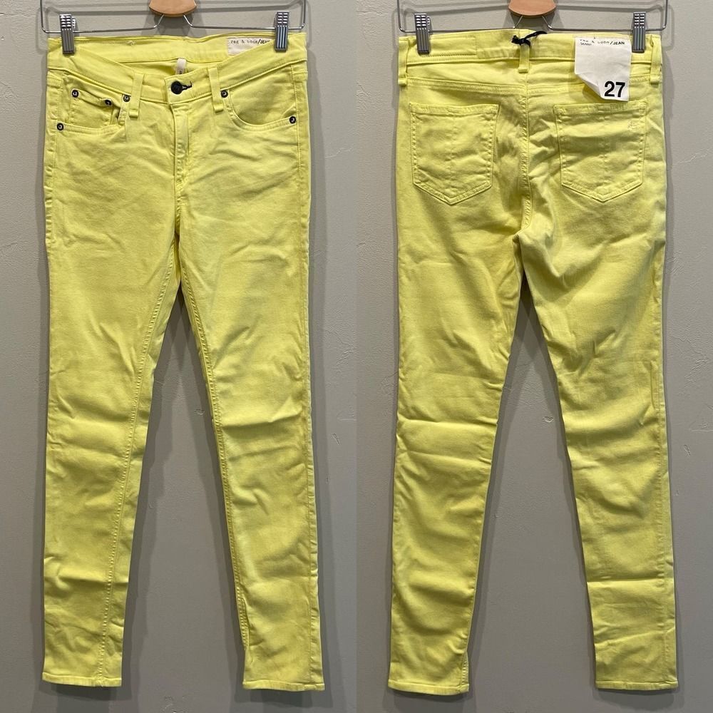 NWT Rag & Bone Canary Yellow Skinny Jeans - Size: 27 - Picture 2 of 15